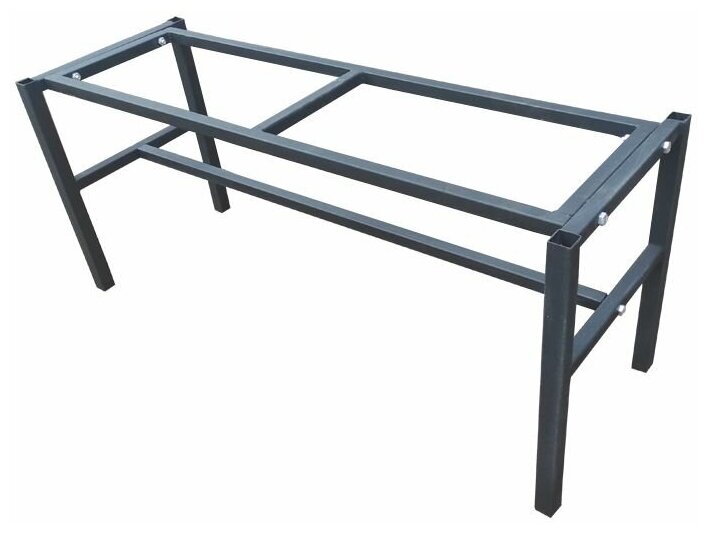 фото Каркас садовой скамьи без спинки "Крепыш-1". Черный. Без досок. 90х33х40 см.