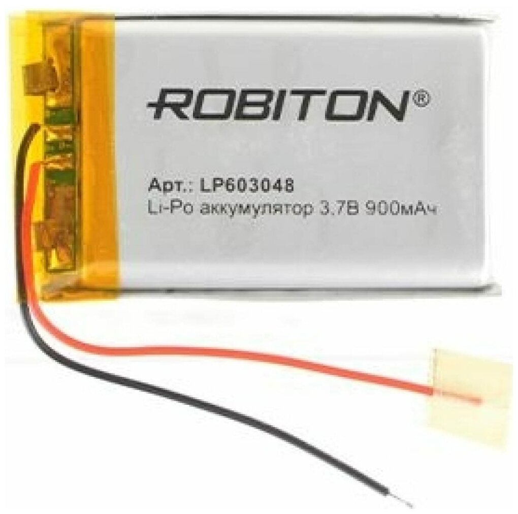 Аккумулятор ROBITON LP603048 Li-Pol 3.7 В 900 мАч призма со схемой защиты РК1