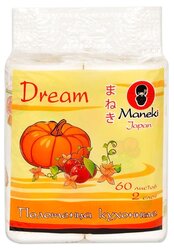 Полотенца бумажные Maneki Dream белые с рисунком двухслойные