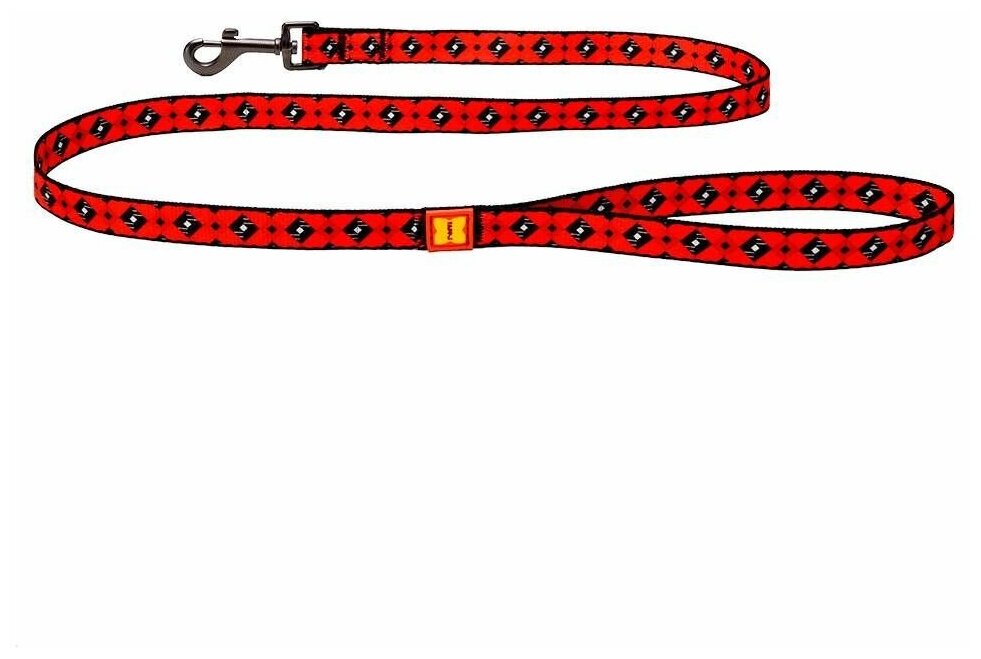 Tappi поводок "Моби", 1.2 м, с рисунком "Красная шотландка" (25 мм) - фотография № 1