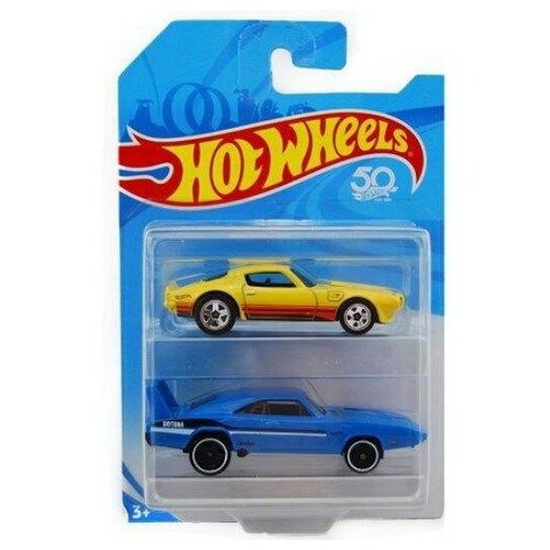 Набор машинок Hot Wheels упаковка из 2-х штук - Mattel [FVN40] набор машин mattel hot wheels fvn40 1 7 см разноцветный