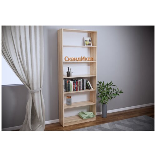 Стеллаж хилла, 6 полок, 202х80 см, дуб сонома
