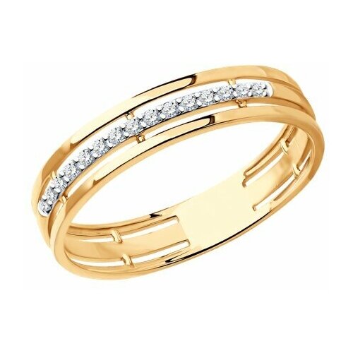 Кольцо обручальное Diamant online, золото, 585 проба, бриллиант, размер 19 кольцо обручальное diamant online белое золото 585 проба бриллиант размер 19