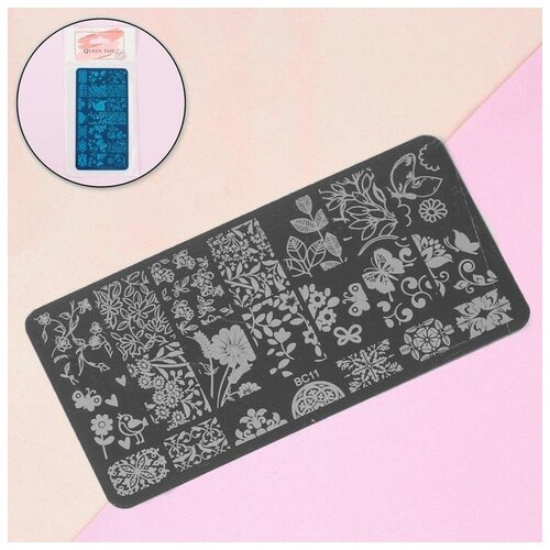 Диск для стемпинга металлический Весенний цветок , 6 12 см