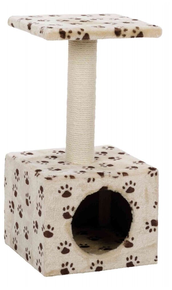 Домик для кошки Zamora с рисунком Кошачьи лапки, 61 см, бежевый, Trixie (товары для животных, 43354) - фотография № 12