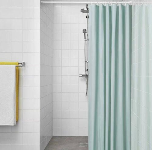Штора для ванной IKEA LUDDHAGTORN 180х200см зеленый