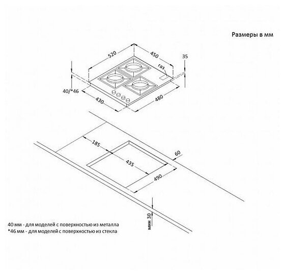 Газовая варочная поверхность HGG 4825 CTW KORTING GAS HOB HGG 4825 CTW KORTING - фотография № 4