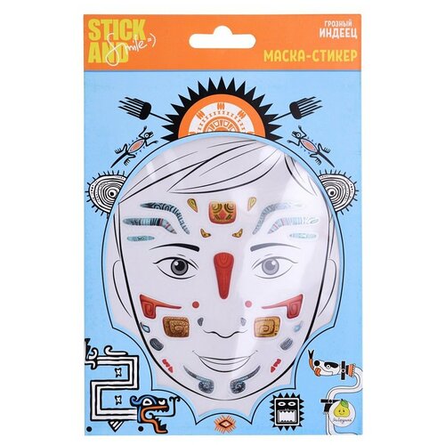 Маска-стикер для лица Stick and Smile Грозный индеец, Золотая коллекция