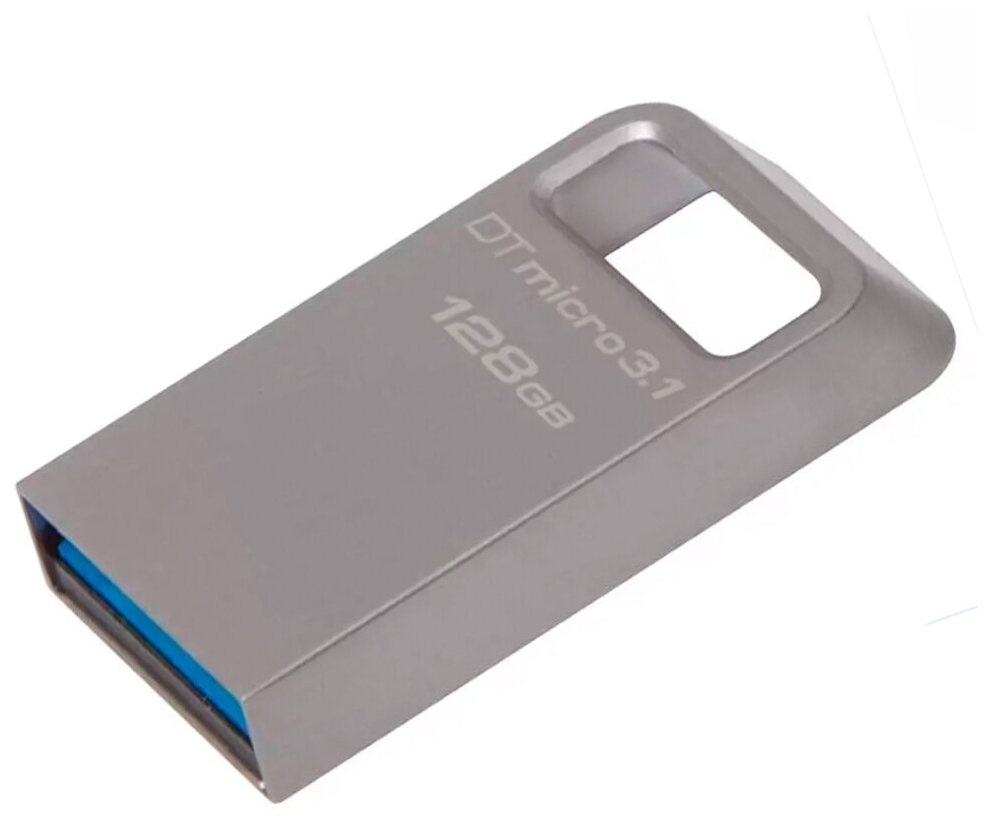 Флешка Kingston DataTraveler Micro 128ГБ USB3.0 серебристый (DTMC3G2/128GB) - фото №1