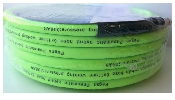 Шланг Pegas резиновый зеленый с ПВХ покрытием с быстросъемными соед. и защитой от перегибов на концах 6*12 15м - фотография № 6