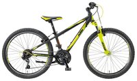 Подростковый горный (MTB) велосипед KTM Wild Cross 24.18 (2018) black matt/neon yellow/orange 12