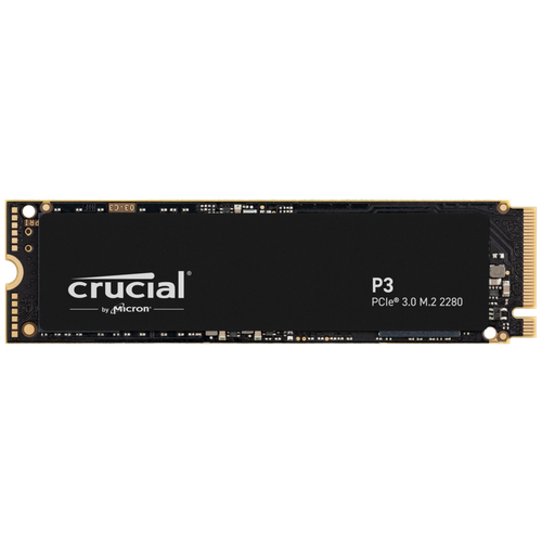 Твердотельный накопитель SSD Crucial P3, 2000GB, M.2(22x80mm), NVMe, PCIe 3.0 x4, QLC, R/W 3500/3000MB/s, IOPs н.д./н.д., TBW 440, DWPD 0.1 (12 мес.)