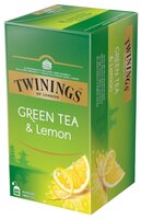 Чай зеленый Twinings Green tea & Lemon в пакетиках, 25 шт.