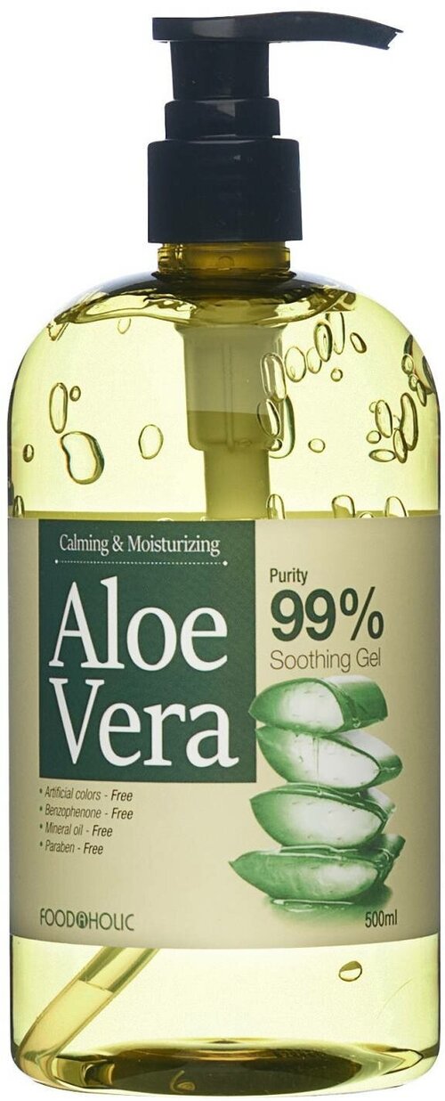 Foodaholic Успокаивающий гель с экстрактом алоэ Calming & Moisturizing Aloe Vera 99% Soothing Gel, 500 мл