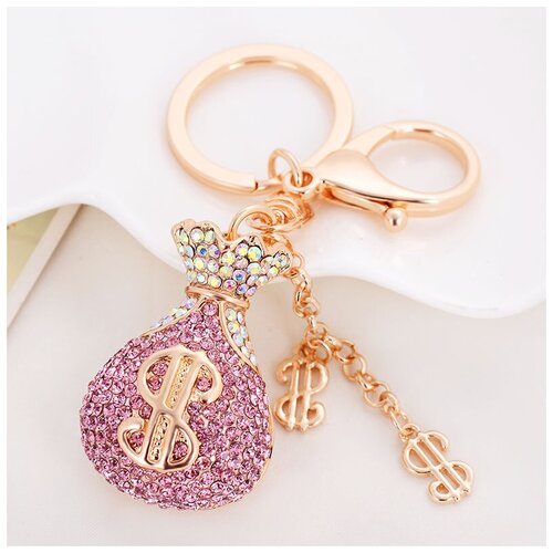 Брелок для ключей, на сумку, рюкзак со стразами Мешок 11*3,5 см