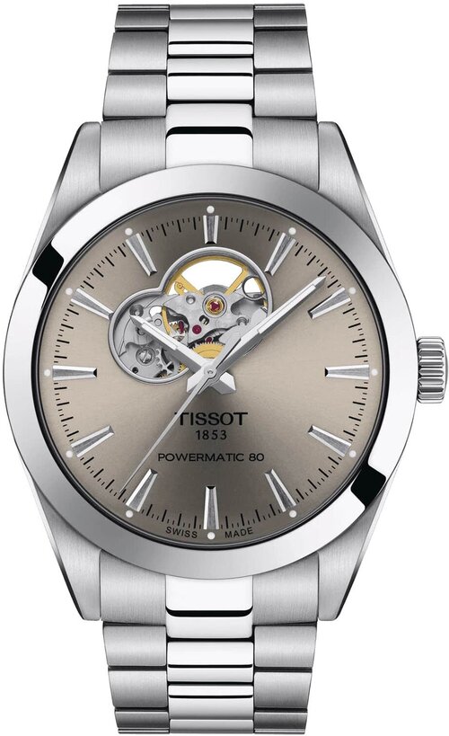 Наручные часы TISSOT, серебряный, коричневый