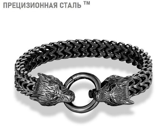 Жесткий браслет Sharks Jewelry, размер 21 см, черный