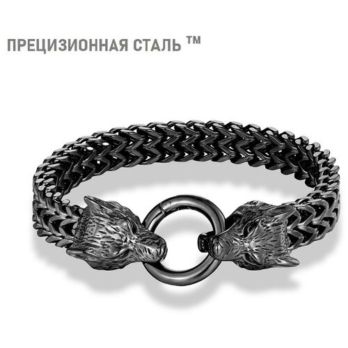 Жесткий браслет Sharks Jewelry, размер 21 см, черный браслет нить sharks jewelry skull размер 21 5 см черный серебряный