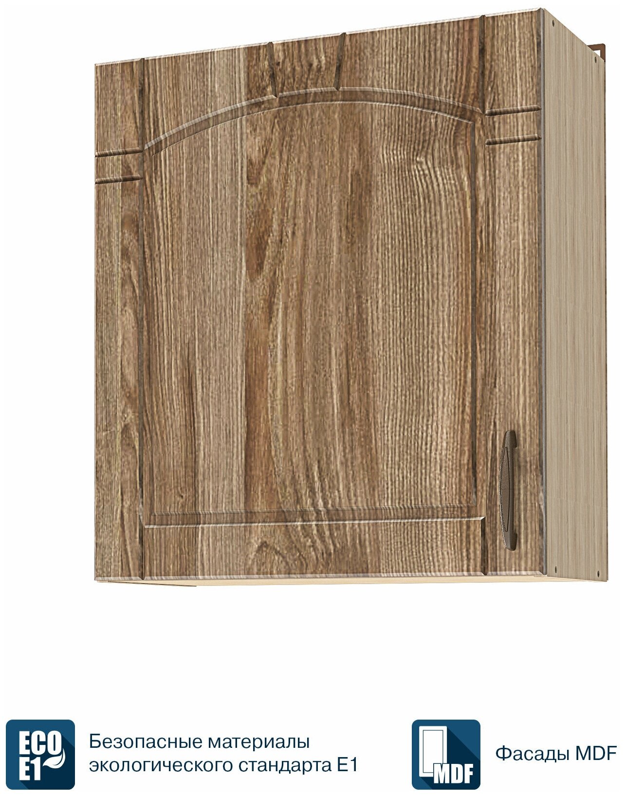 Кухонный модуль навесной шкаф Beneli камилла Каштан светлый/Дуб бардолино, фасады МДФ, 60х29х68см, 1шт.