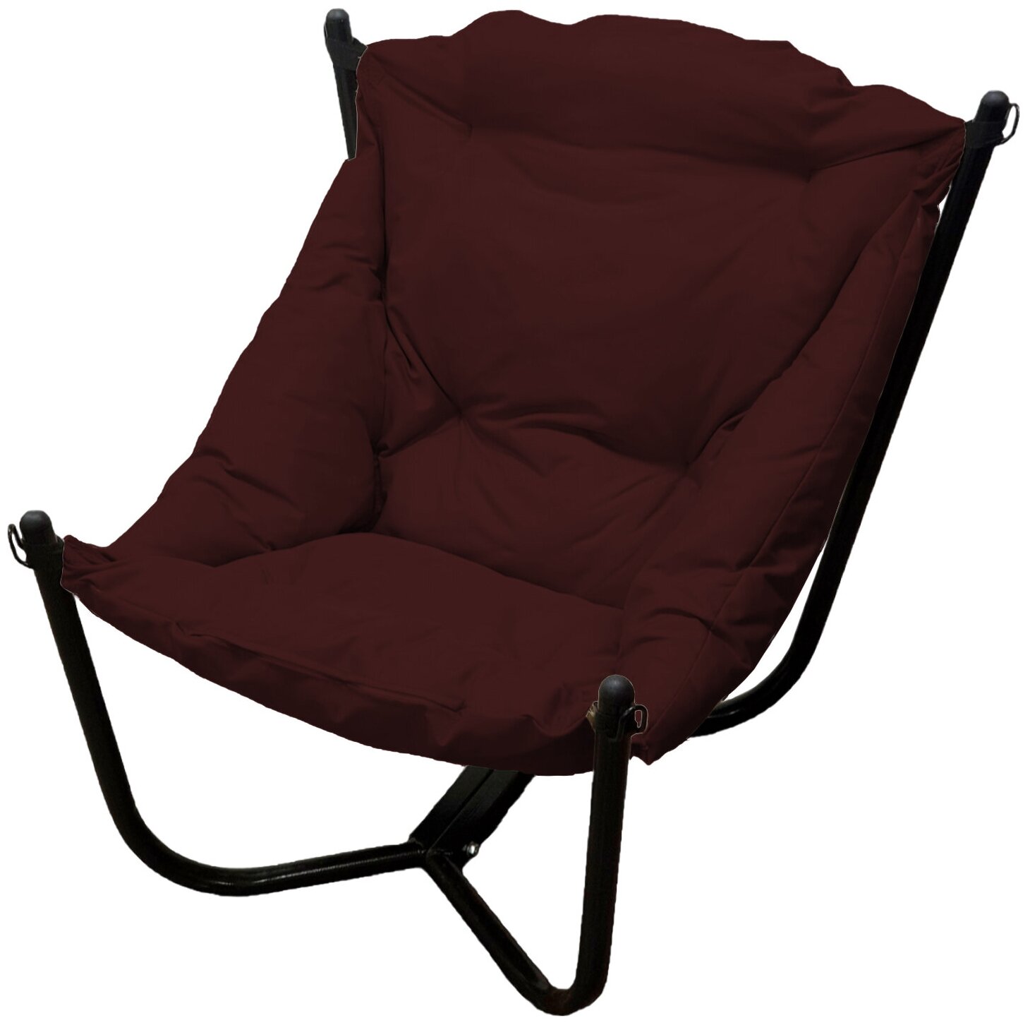 Кресло черное M-Group Чил 12360402, бордовая подушка - фотография № 1