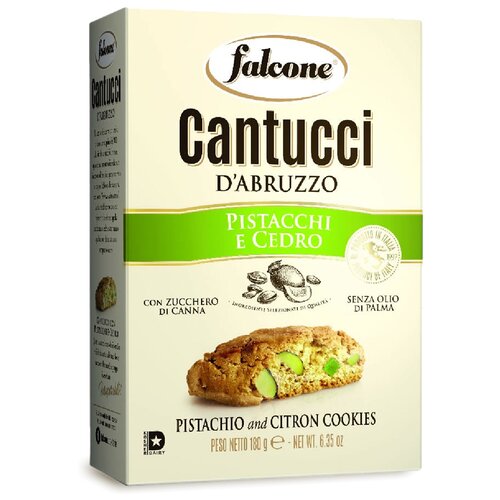 Печенье FALCONE Cantucci d'Abruzzo с фисташками и лимонной цедрой, 180 г