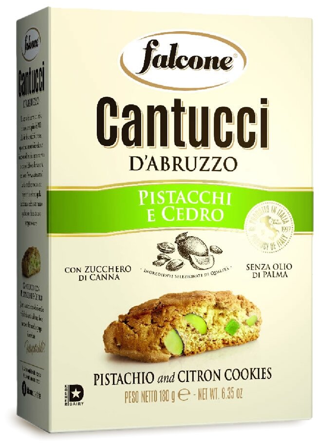 Печенье FALCONE Cantucci d'Abruzzo с фисташками и лимонной цедрой 180 г