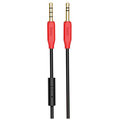 кабель aux upa12 1m hoco черный Кабель AUX, Jack 3,5mm(m) - Jack 3,5mm(m) HOCO UPA12, 1.0м, микрофон, цвет: красный