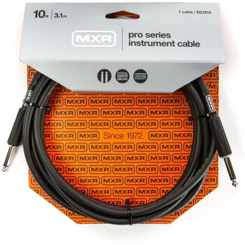 MXR Pro Series Кабель инструментальный, прямой/прямой, 3м, Dunlop DCIX10 кабель инструментальный 3 65м прямые коннекторы mxr pro series dunlop dciw12