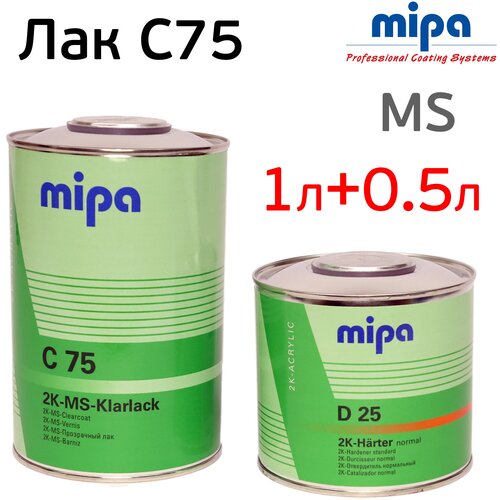 Лак Mipa MS C75 1л05л комплект с отвердителем D25 2400₽
