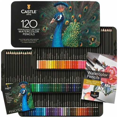 Набор из 120 акварельных карандашей Castle Art Supplies