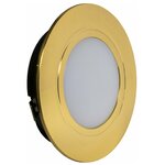 Встраиваемый светильник GLS LED Polus (матовое стекло), 4 Вт, 220V IP44, 4000К, светодиодный мебельный врезной, золото - изображение