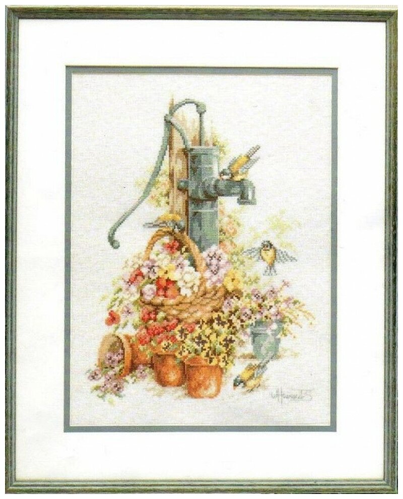 Water Pump and Birds #PN-0007958 Lanarte Набор для вышивания 29 x 39 см Счетный крест