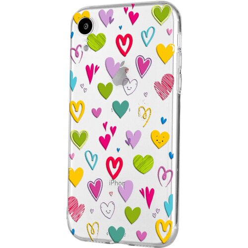 Силиконовый чехол Mcover для Apple iPhone XR с рисунком Сердечки силиконовый чехол mcover для apple iphone xr с рисунком панда