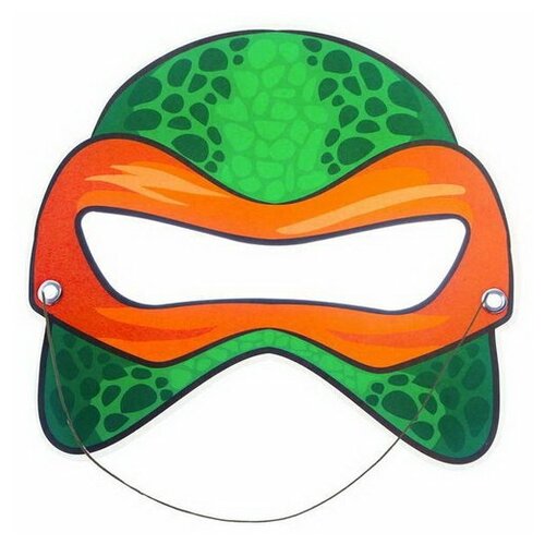 фото Маска из картона "черепаха мик", цвет оранжевый, 10 шт. страна карнавалия