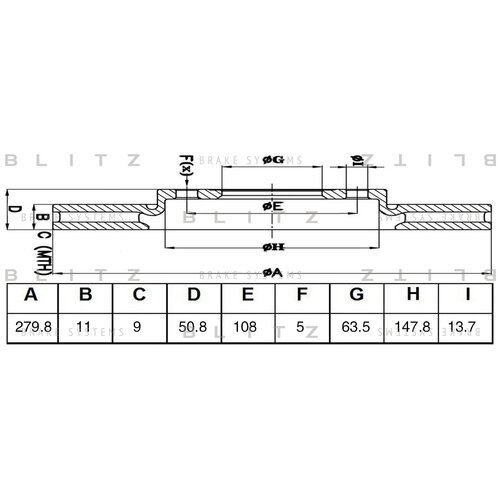 Диск Зад.Ford C-Max Ii, Kuga Ii 12=> Blitz арт. BS0468
