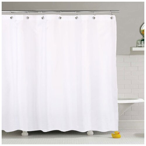 Шторка для ванной Liso Blanco, 180х200 см, цвет белый, полиэстер, Испания, LIS1820W