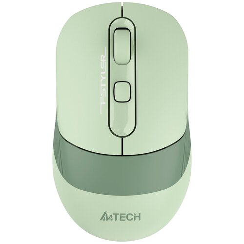 Мышь A4Tech Fstyler FB10C зеленый оптическая (2400dpi) беспроводная BT/Radio USB (4but) мышь a4tech fstyler fb26cs air серый черный оптическая 2000dpi silent беспроводная bt radio usb для ноутбука 4but