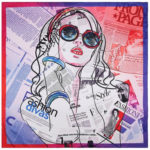 фото Платок fabretti,90х90 см, красный