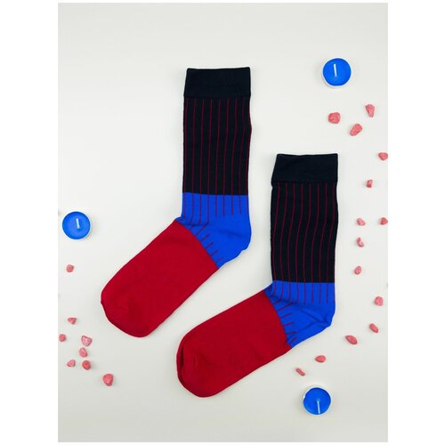 Носки 2beMan, размер 39-44, черный, синий, красный носки 2beman размер 39 44 черный зеленый синий