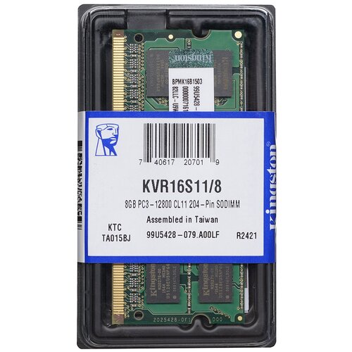 Kingston SODIMM DDR3 PC3-12800 KVR16S118 8 Гб 1600 Мгц 159900₽