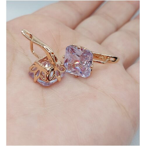 Серьги FJ Fallon Jewelry, фианит, циркон, размер 2 мм, белый