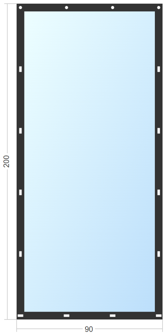 Мягкое окно Софтокна 90х200 см съемное, Скоба-ремешок, Прозрачная пленка 0,7мм, Черная окантовка, Комплект для установки - фотография № 3