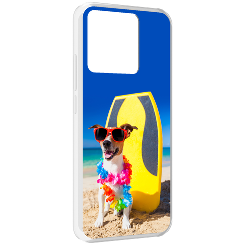 Чехол MyPads Гавайская-собака для Xiaomi Redmi 10A задняя-панель-накладка-бампер чехол mypads гавайская собака для xiaomi 12s ultra задняя панель накладка бампер