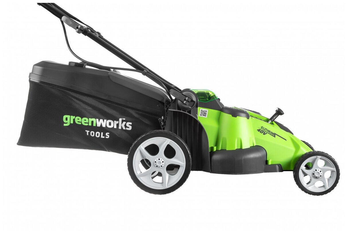 Газонокосилка аккумуляторная Greenworks G40LM49DBK4, TwinForce, 40V, 49 см, c 1хАКБ 4 А-ч и ЗУ - фотография № 14