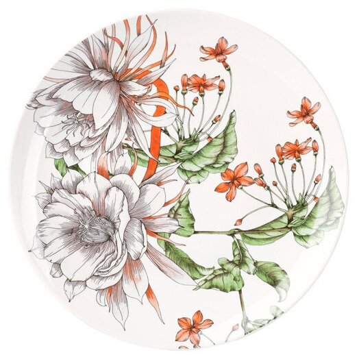 Тарелки, набор 6 шт обеденные, фарфоровые 27,5 см, Тропические цветы, Maxwell & Williams