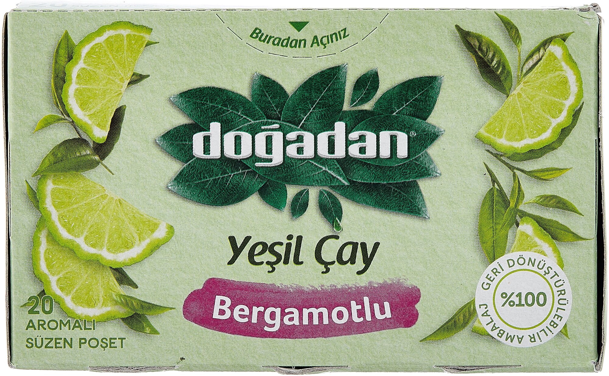 Зелёный чай с бергамотом 20 пакетиков DOGADAN - фотография № 3