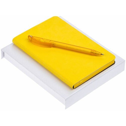Набор Neat, желтый, 14,2х17х2,1 см, искусственная кожа; пластик; переплетный картон набор office helper красный 21 4х17 2х2 5 см искусственная кожа пластик переплетный картон