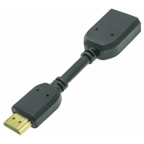 Переходник (адаптер) HDMI-HDMI (гибкий) (мама-папа) черный переходник 3 в 1 hdmi мама на mini hdmi папа micro hdmi папа