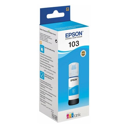 Чернила EPSON 103 (C13T00S24A) для СНПЧ EPSON L3100/L3101/L3110/L3150/L3151/L1110 голубые, 1 шт чернила epson c13t01c300