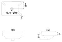 Раковина 50 см Creo Ceramique Pau PU3030